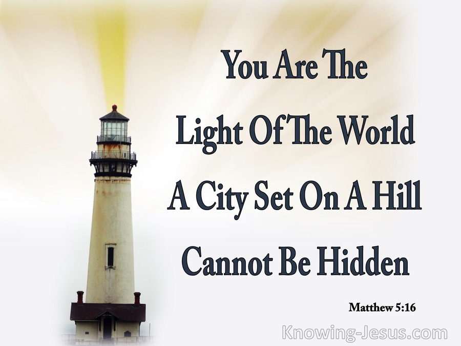 Matthew 5:14 Let Your Light Shine Before Men (white)